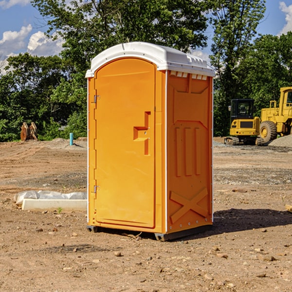 how often are the portable restrooms cleaned and serviced during a rental period in La Harpe